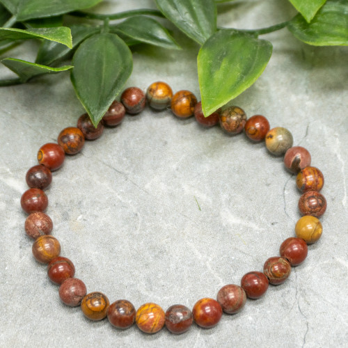 Red Picasso Jasper 6mm Bracelet