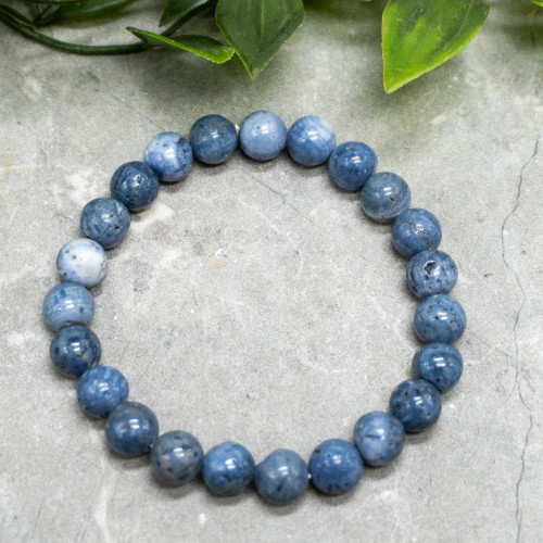 Blue Coral 8mm Bracelet