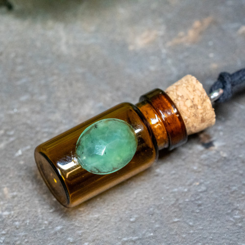Green Aventurine Vial Jar Necklace #1