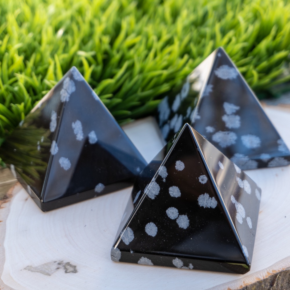 Snowflake Obsidian Pyramid