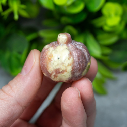 Pink Aventurine and Serpentine Pumpkin #2