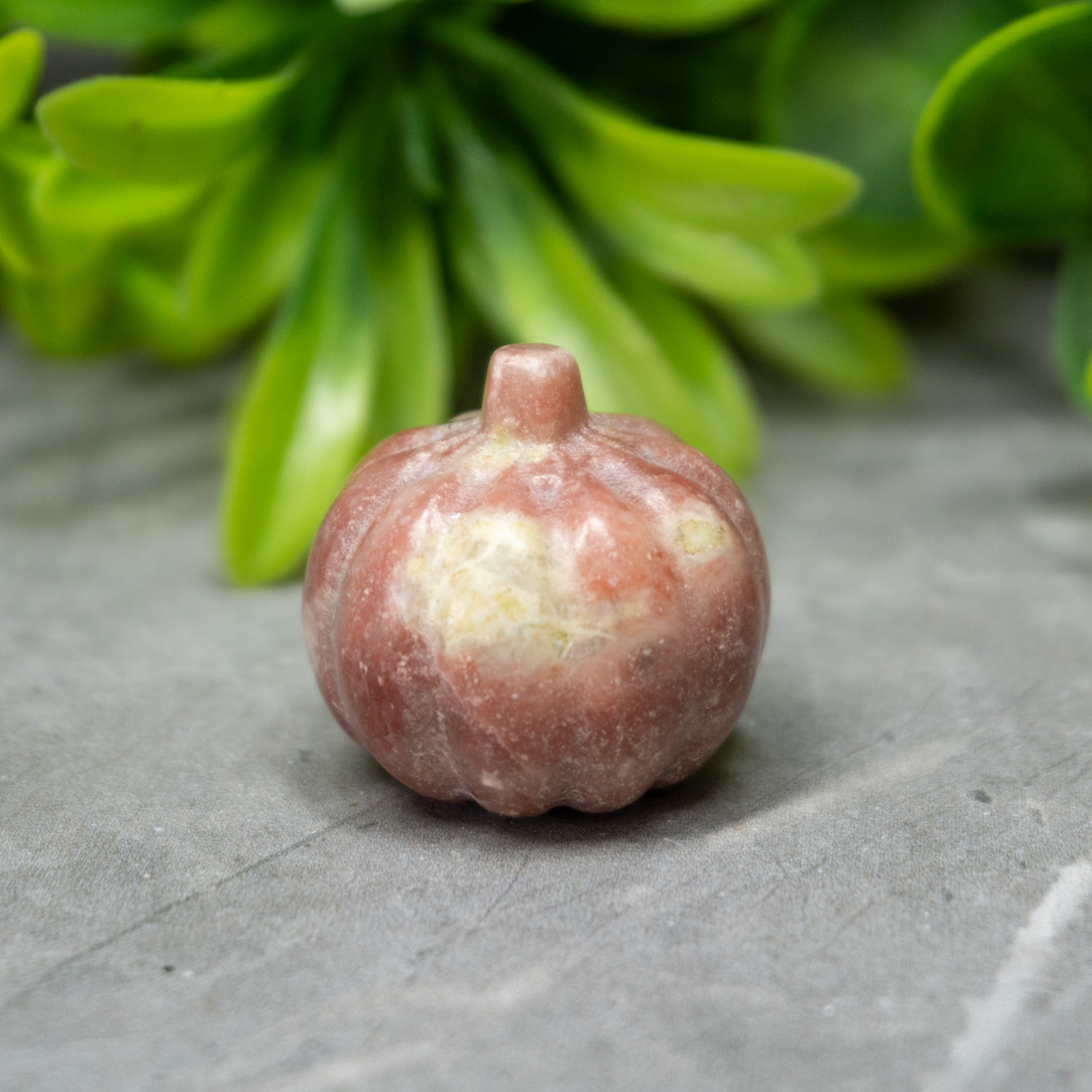Pink Aventurine and Serpentine Pumpkin #1 - The Crystal Council