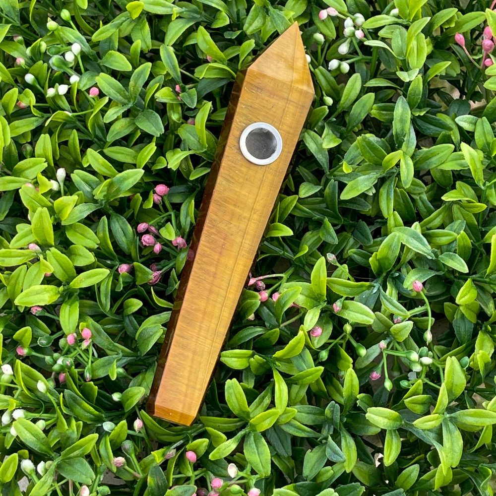 Long Tiger Eye Smoking Bowl