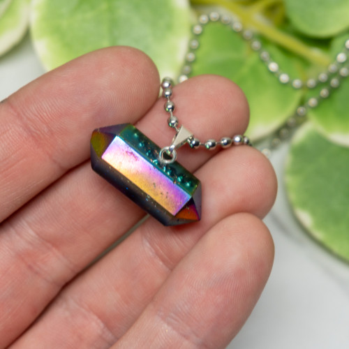 Titanium Quartz Double Terminated Necklace