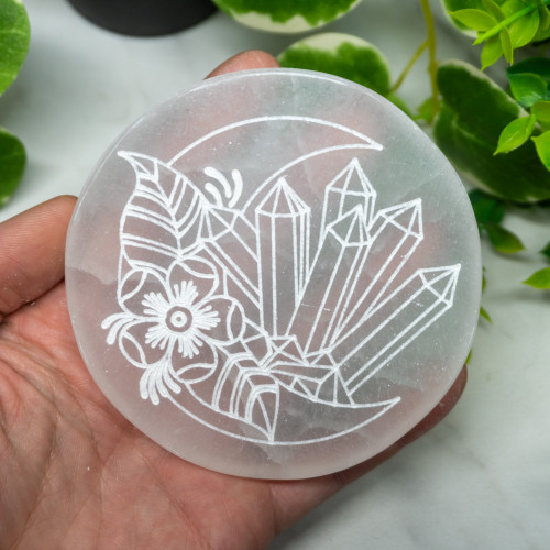 Selenite Moon Crystal Plate Small