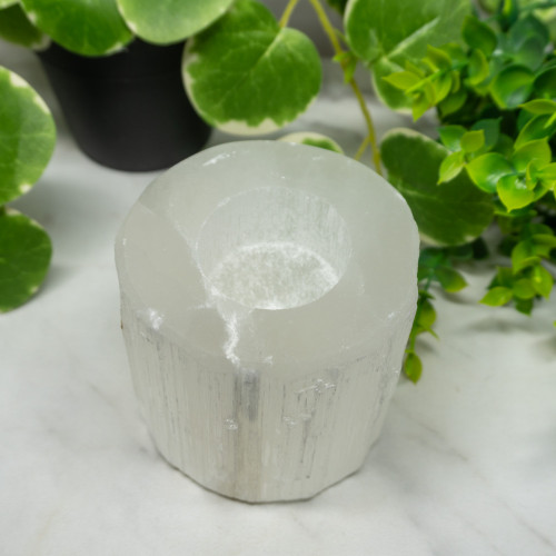 Selenite Circle Candle Holder