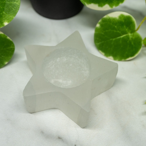 Selenite Star Candle Holder