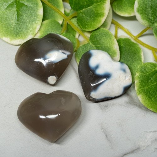 Orca Agate Small Heart