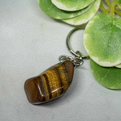 Tiger Eye Polished Keychain