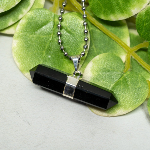 Obsidian Double Terminated Point Necklace