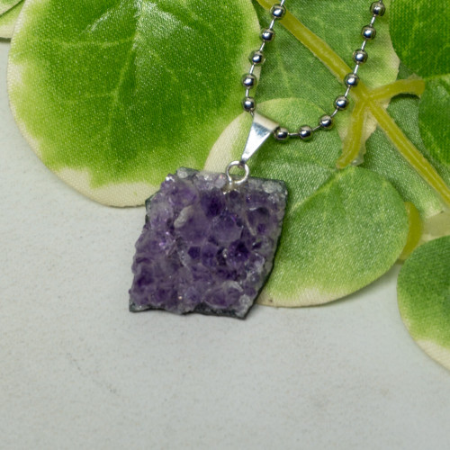 Amethyst Raw Druzy Necklace
