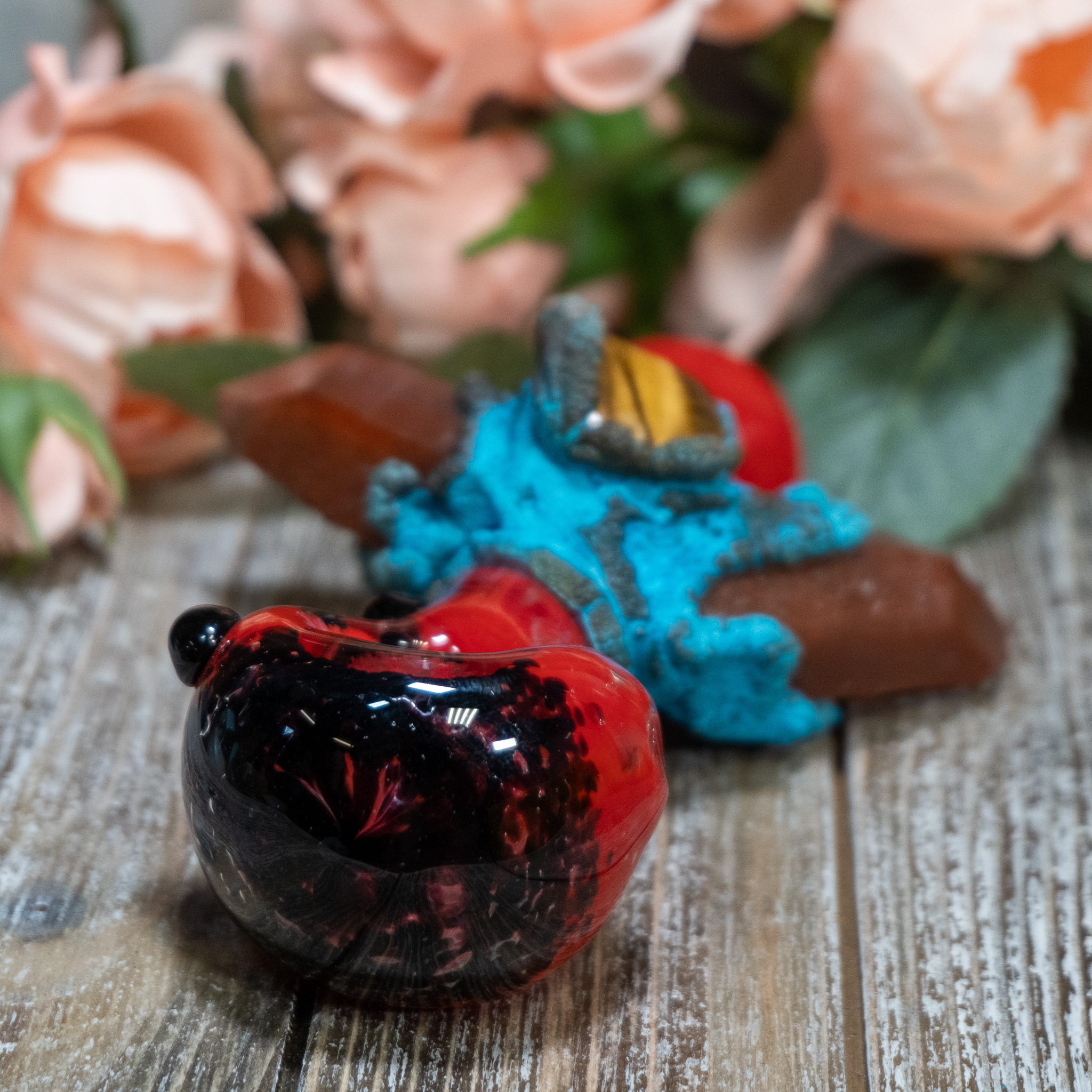Red Quartz & Tiger Eye Smoking Bowl