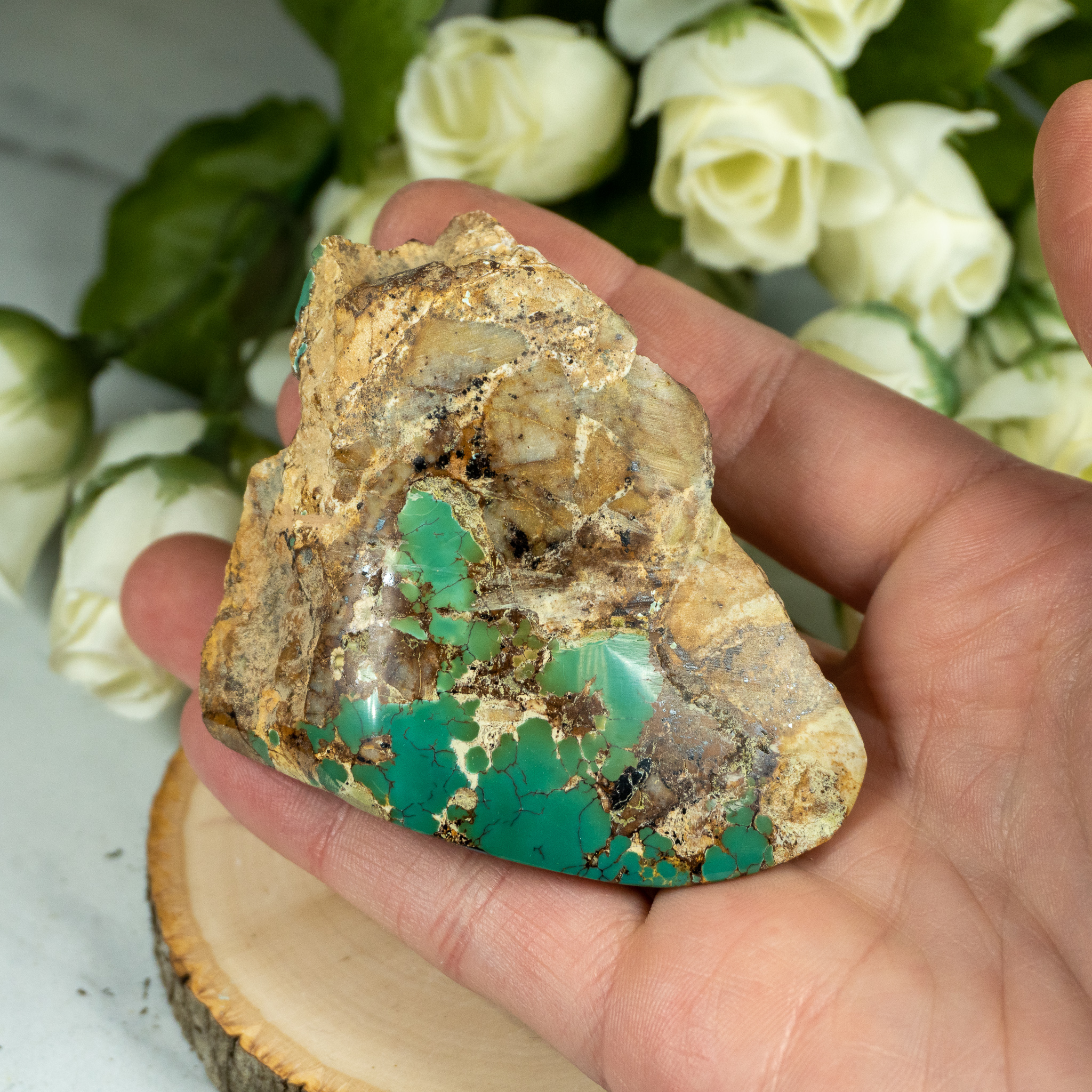 Polished Turquoise on Matrix 1 The Crystal Council