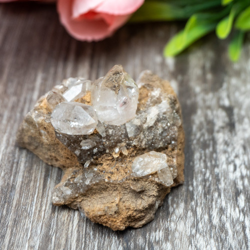 Herkimer Diamond Family on Matrix