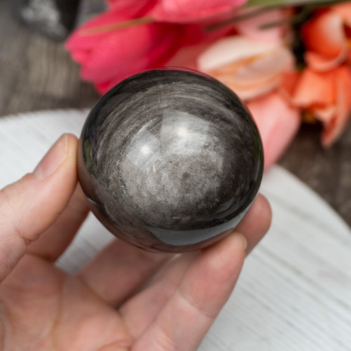 Silver Sheen Obsidian Sphere #7