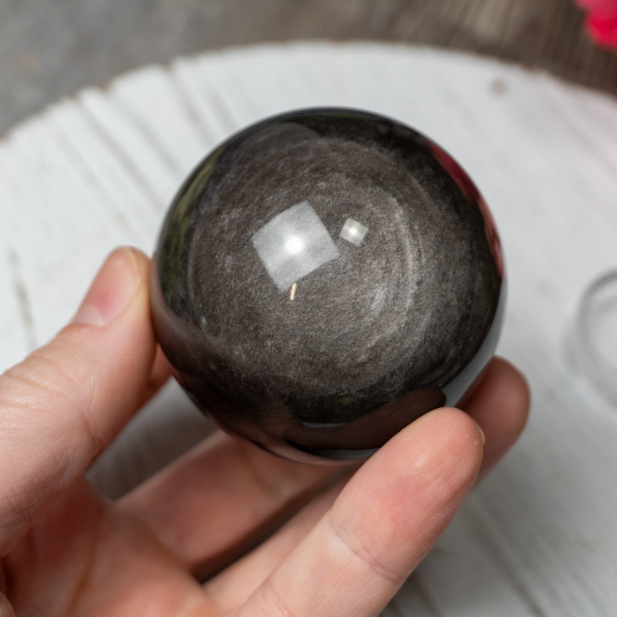 Silver Sheen Obsidian Sphere #1