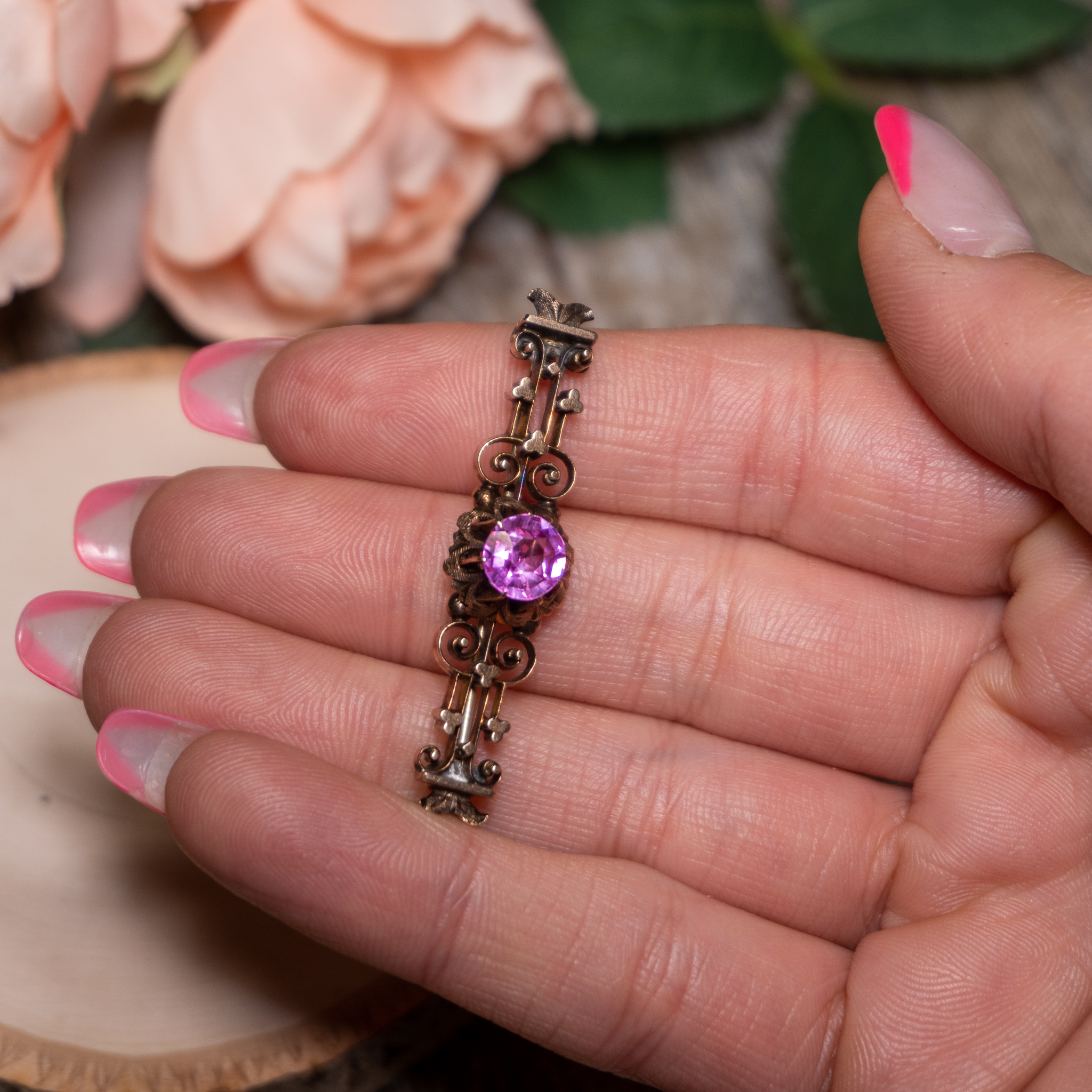 Pink Topaz Broch