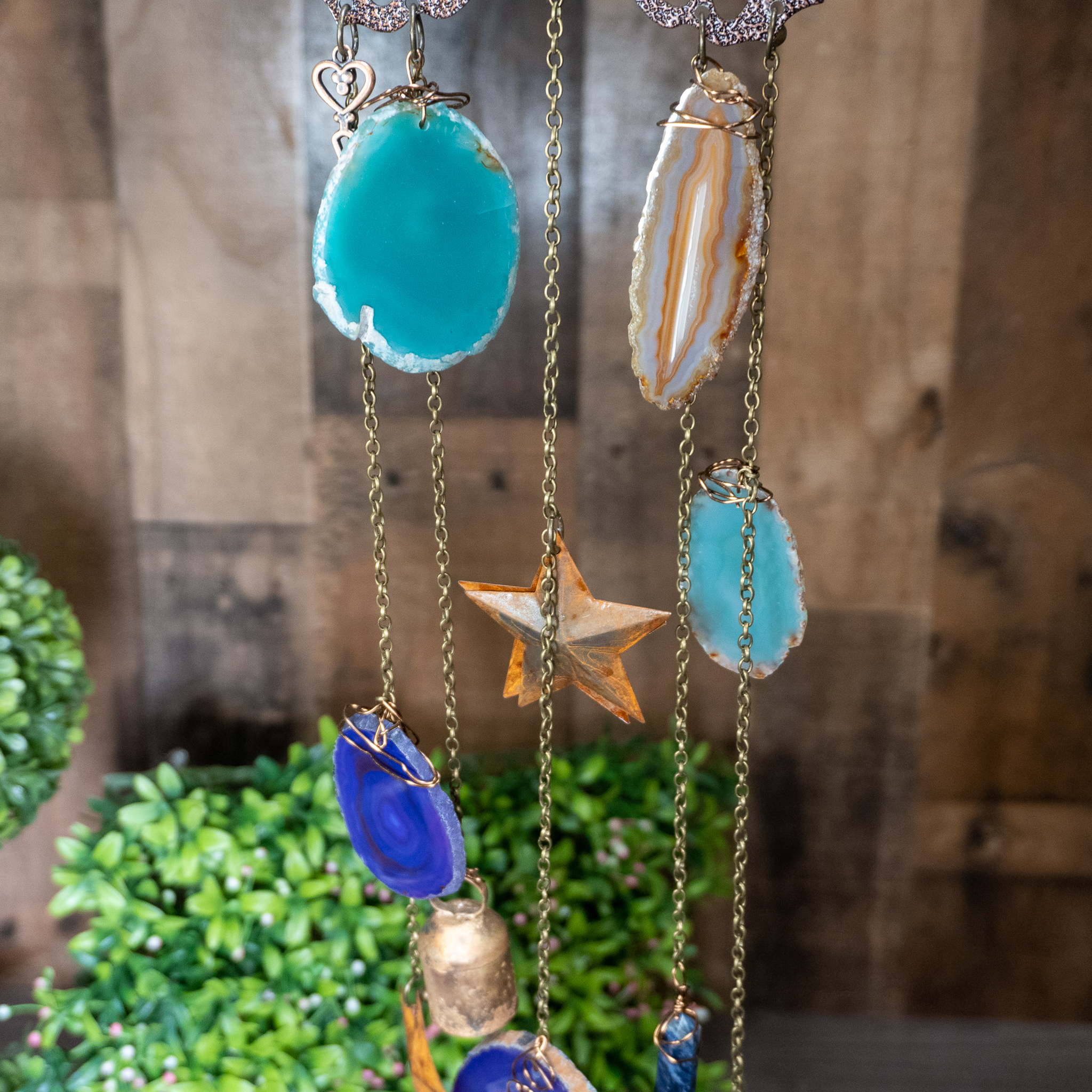 Bronze Butterfly Crystal Windchime