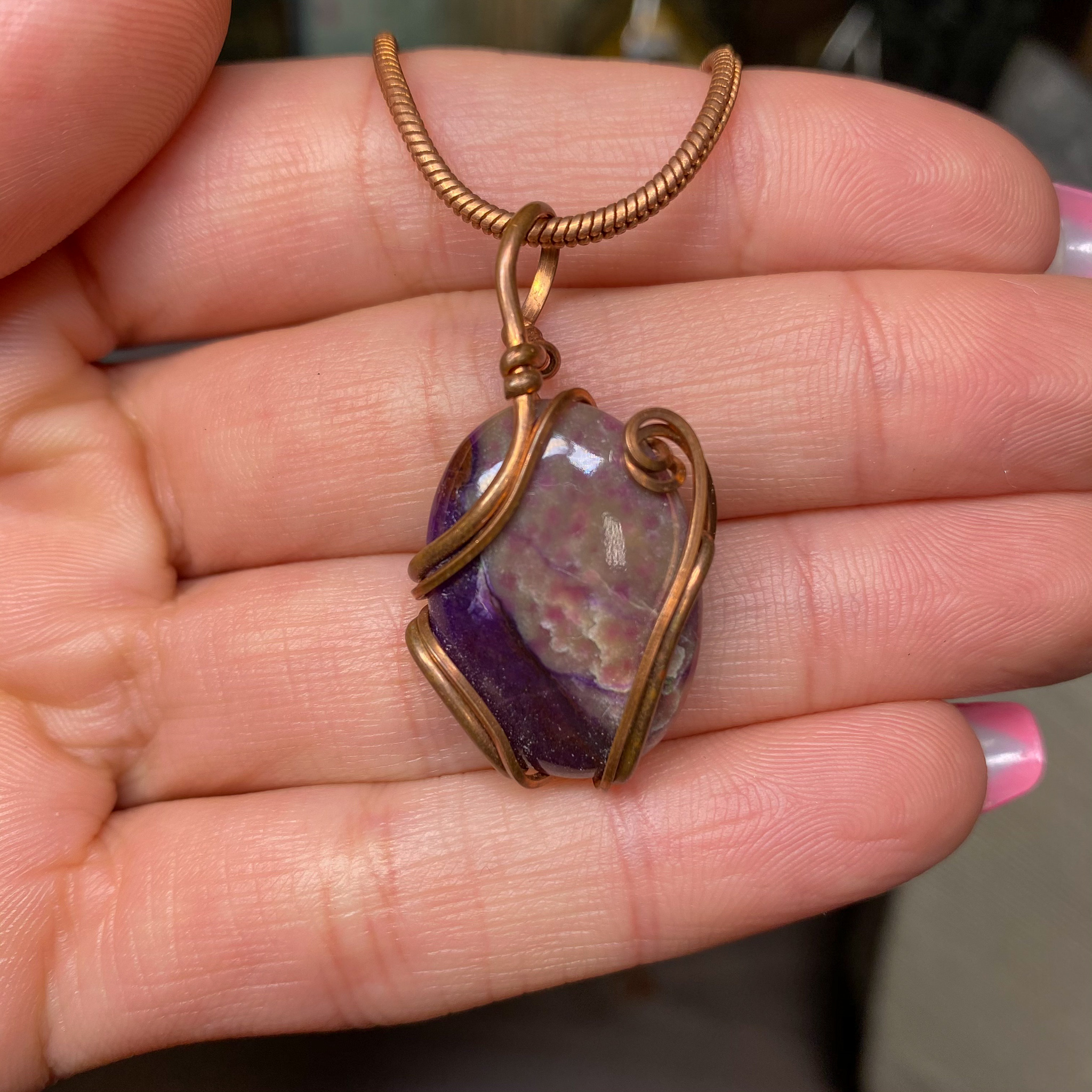 Sugilite Circle Wire Wrap