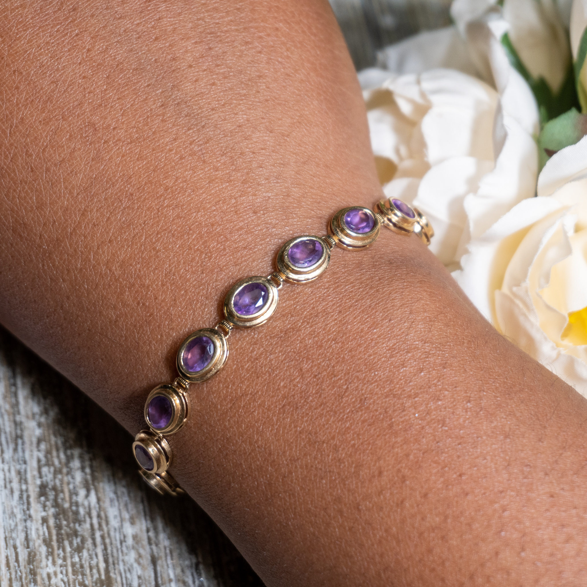 Amethyst in 14K Gold Bracelet - The Crystal Council