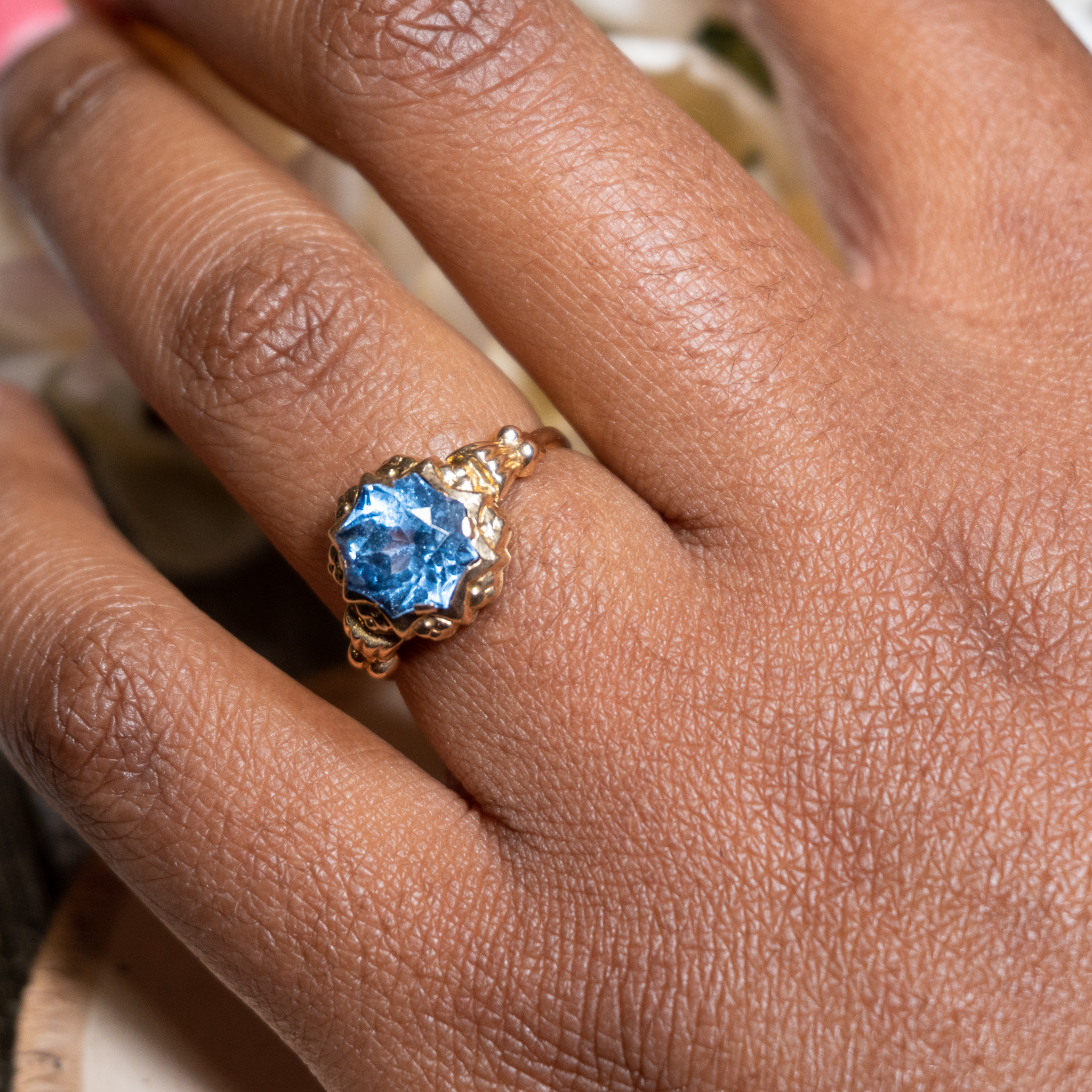 Blue Topaz 18K Yellow Gold Ring