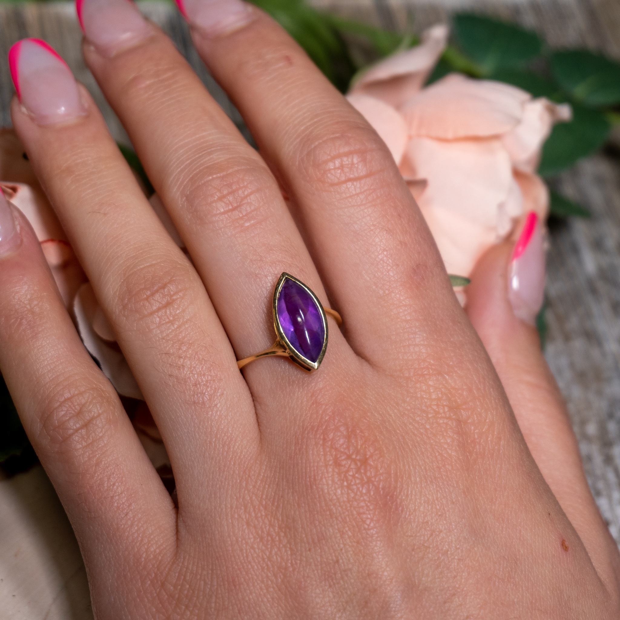 Amethyst 18K Yellow Gold Ring