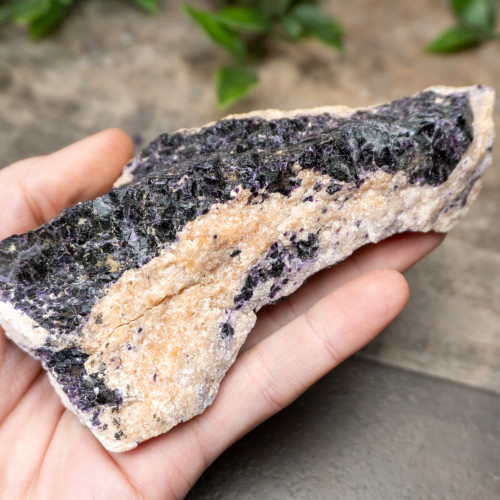 Purple Fluorite on Orange Calcite #1