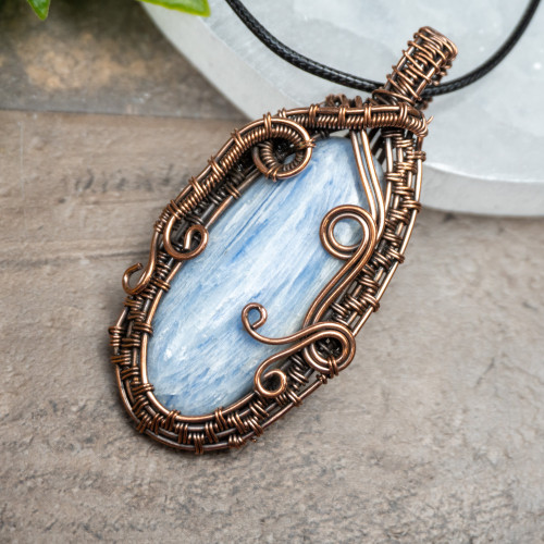 Polished Blue Kyanite Necklace #1