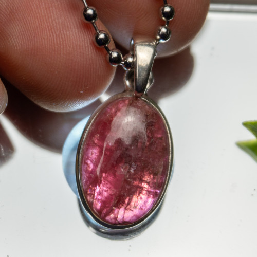 Rhodonite Gemmy Sterling Silver Necklace #3