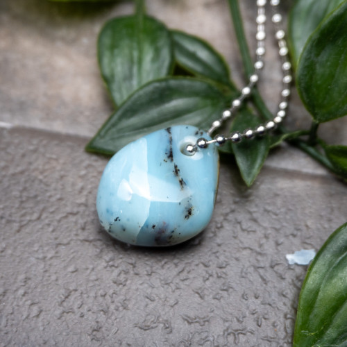 A+ Andean Dendritic Blue Opal Necklace #6