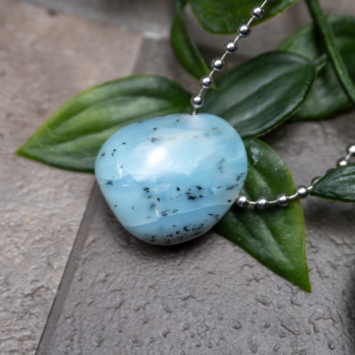 A+ Andean Dendritic Blue Opal Necklace #4