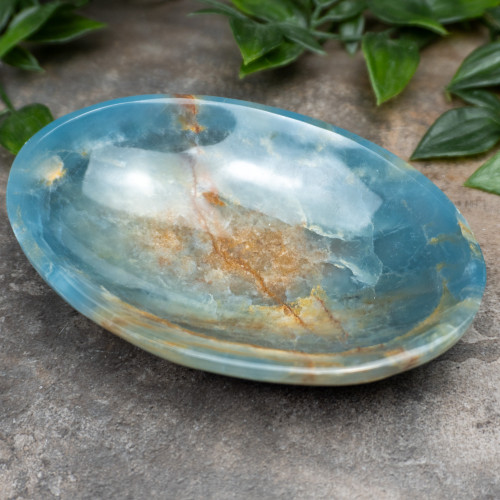 Blue Onyx Oval Bowl #1