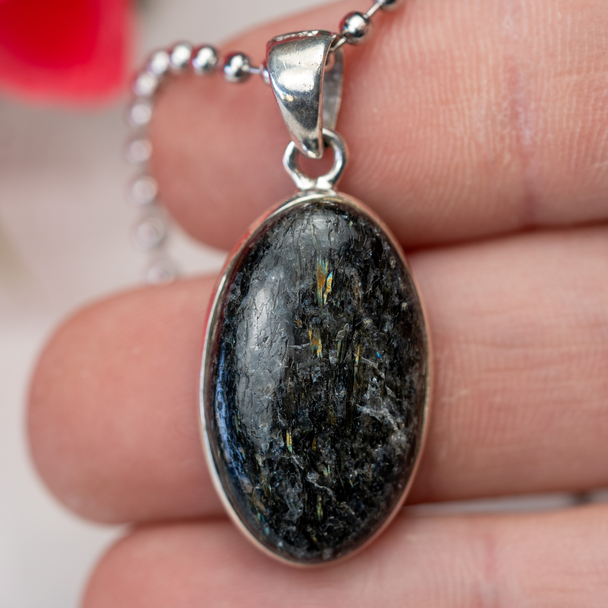 Nuummite Sterling Silver Necklace #5