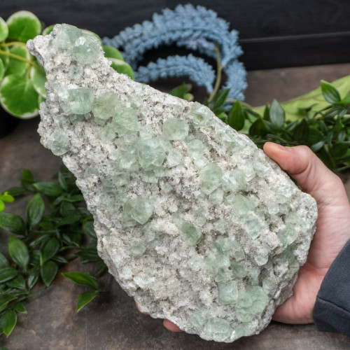 Green Fluorite with Quartz #9