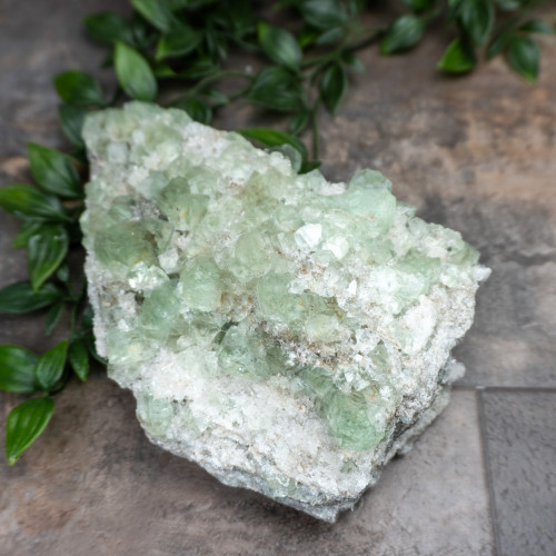 Green Fluorite with Quartz #7