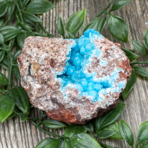 Blue Hemimorphite with Druzy Quartz Coating#3