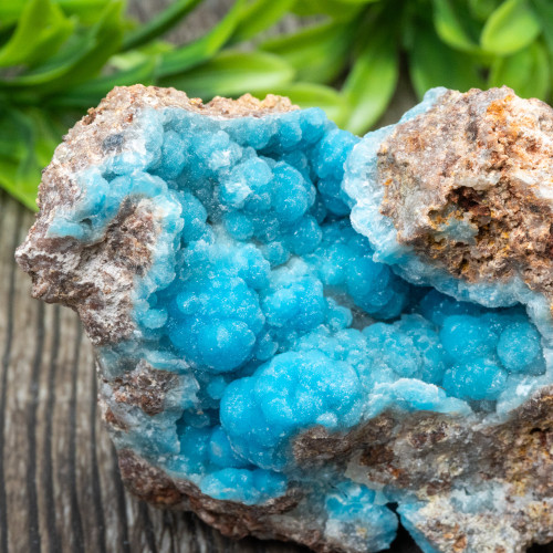 Blue Hemimorphite with Druzy Quartz Coating#2