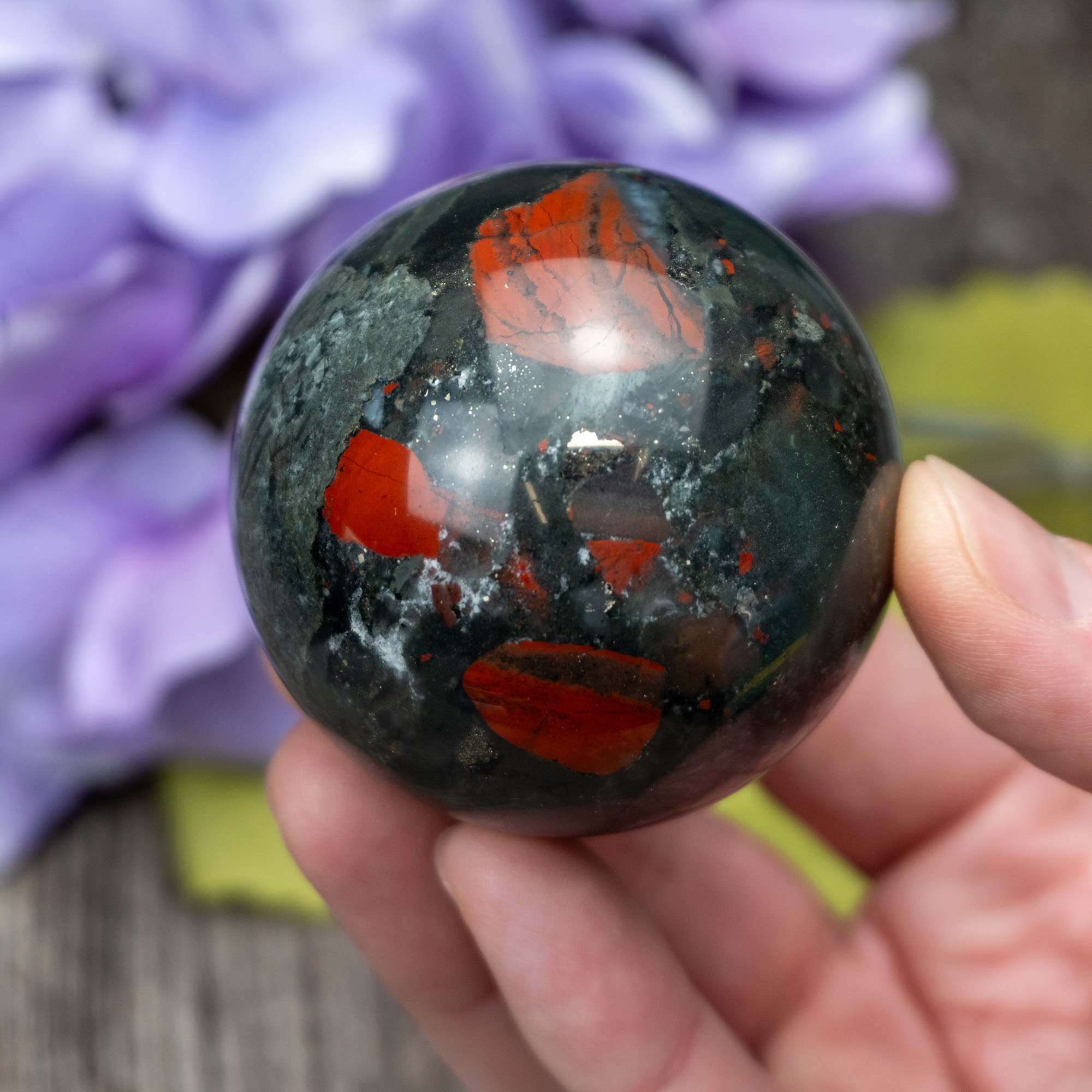 Bloodstone with Pyrite Sphere #2