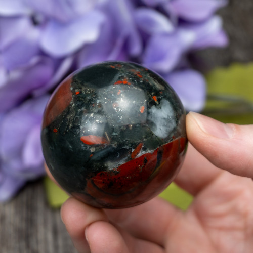 Bloodstone with Pyrite Sphere #1