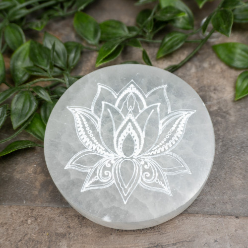 Selenite Lotus Plate