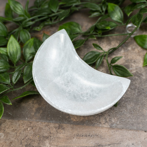 Small Selenite Crescent Moon Bowl