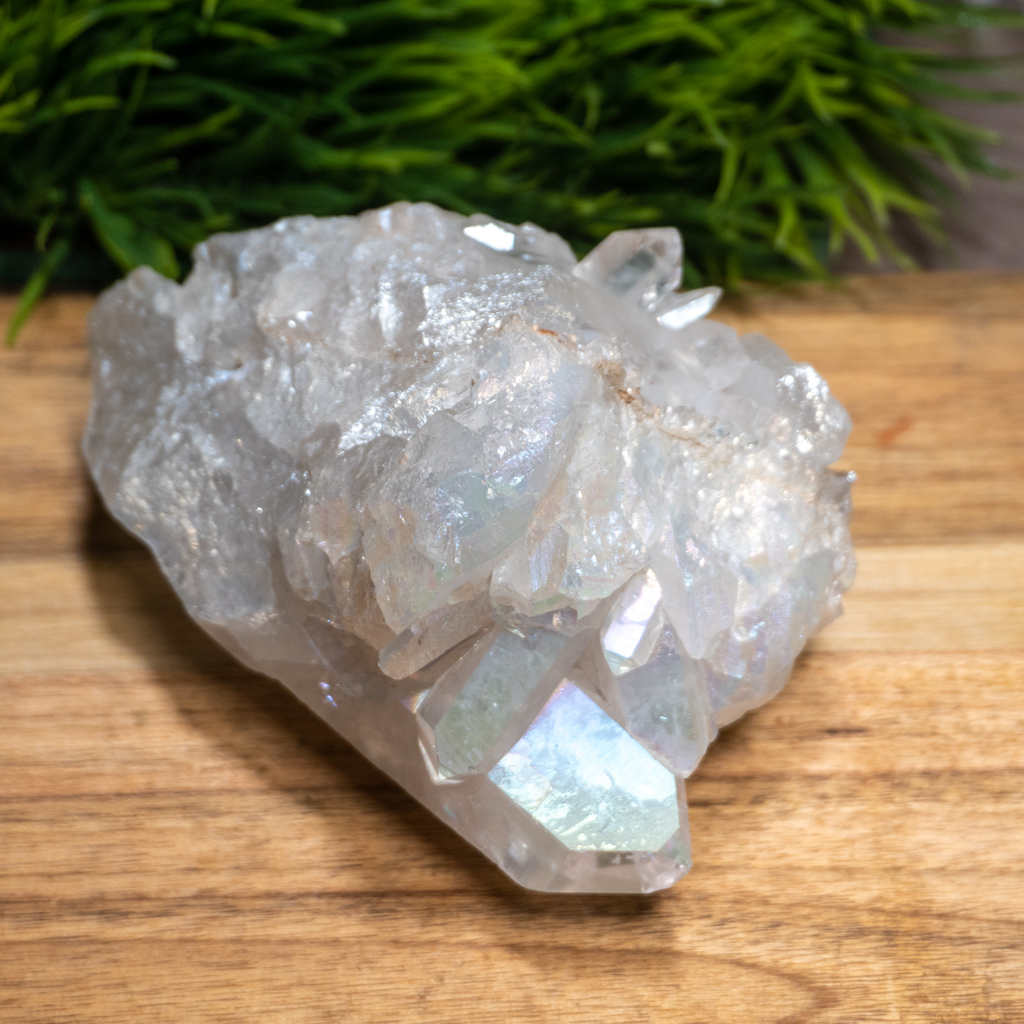 angel aura quartz cluster