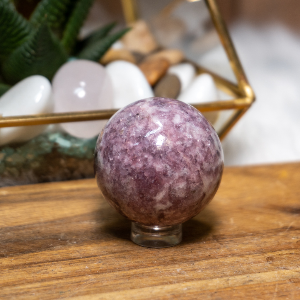 Lepidolite Sphere - The Crystal Council