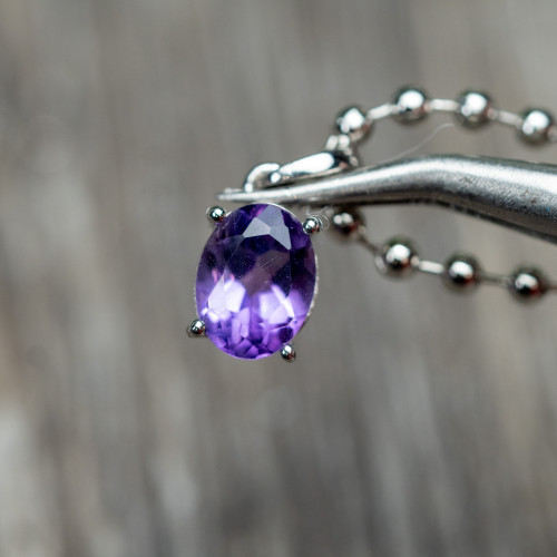 Amethyst Facetted Sterling Silver Necklace #2