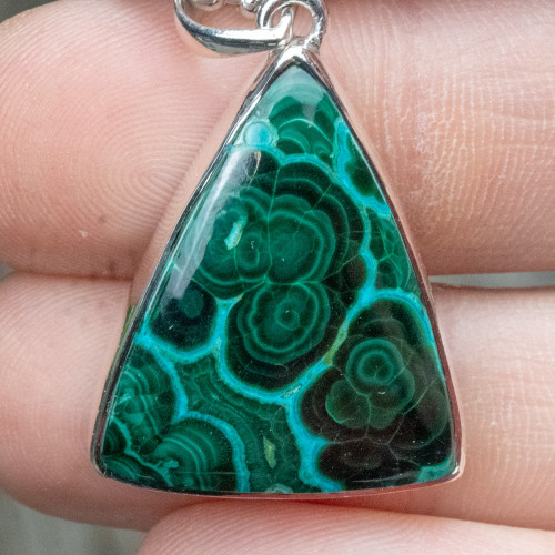 Malachite & Chrysocolla Sterling Silver Necklace #1