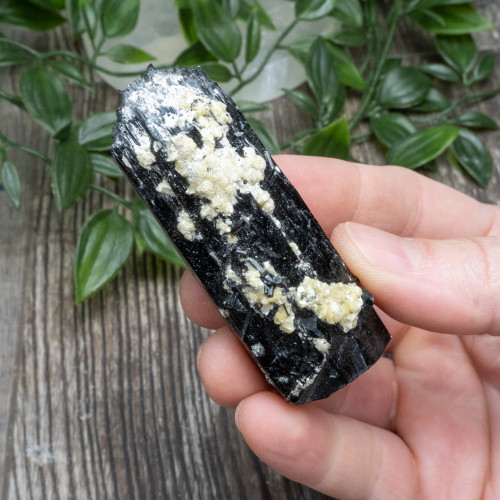 Black Tourmaline Crystallized with Hyalite Opal (Namibia) #7