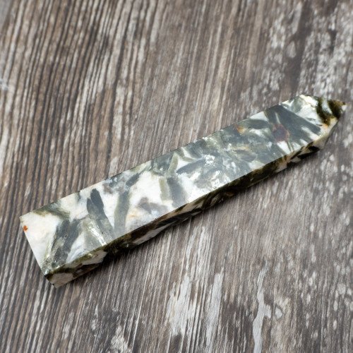 Green Mica & Garnet in Quartz Tower #1