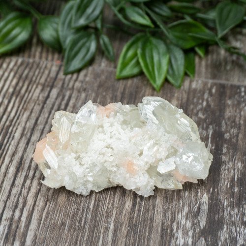Apophyllite with Stilbite on Crystallized Quartz #1