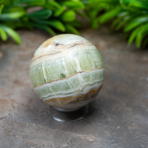 Kiwi Calcite Sphere #2