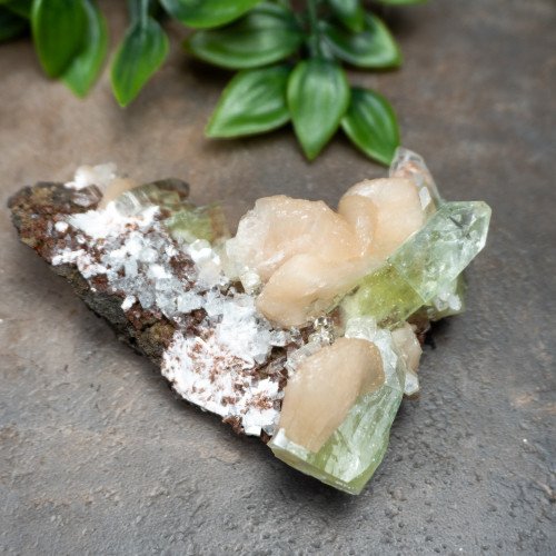 Green Apophyllite with Stilbite and Scolocite #7